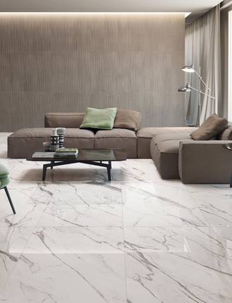 Marble Effect Floor Tiles Purity, White Marble Floor Tiles Living Room