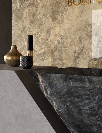 Marble effect stoneware tiles