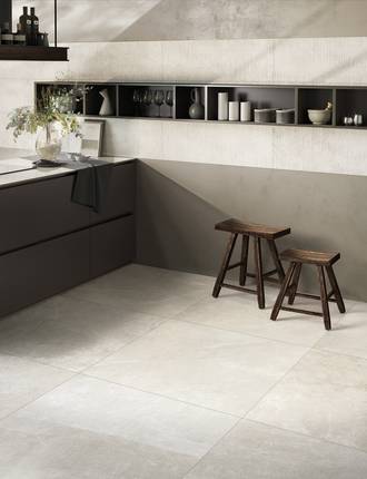 Stone effect tiles for interiors