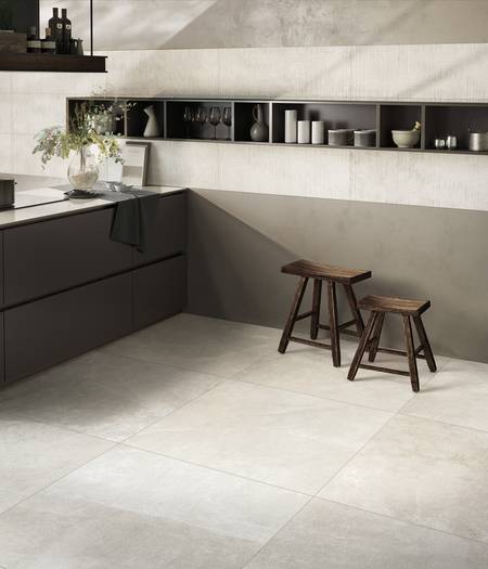 Stone effect tiles for interiors