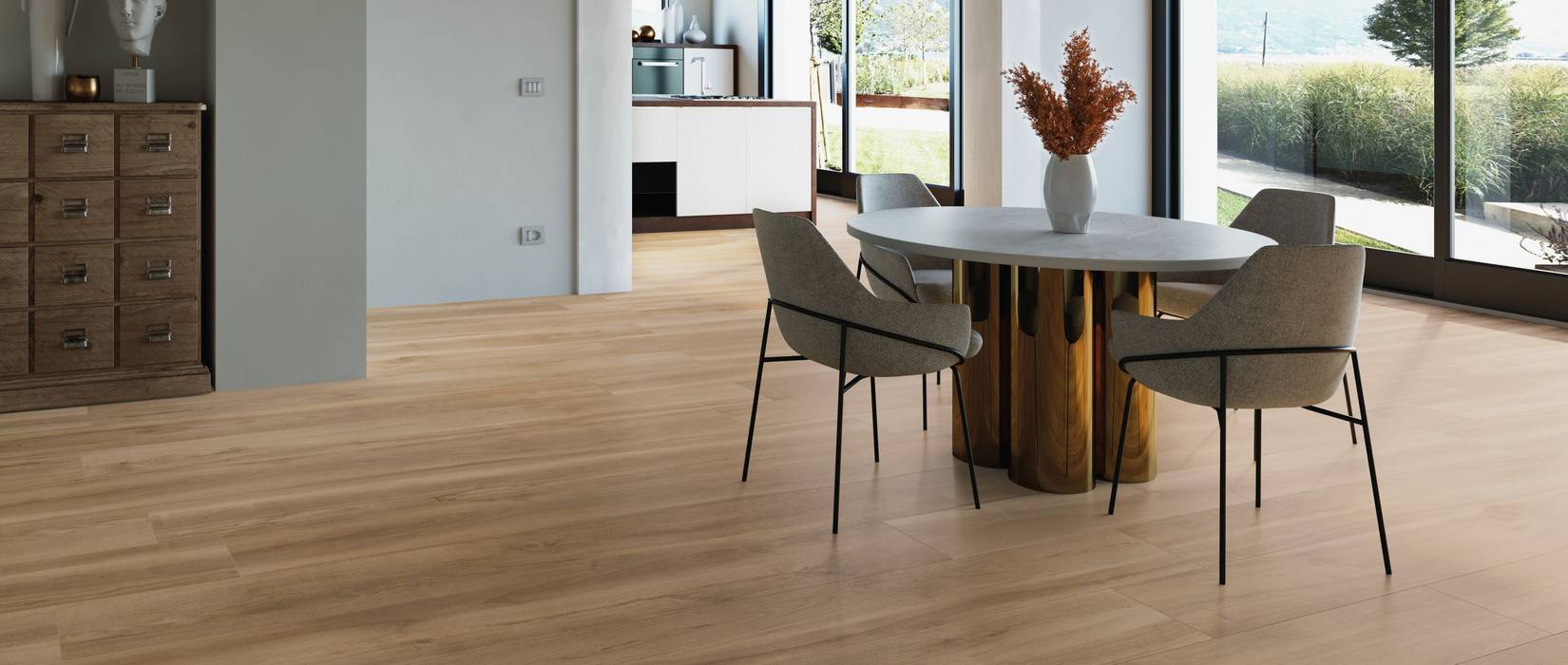 Walnut wood effect porcelain stoneware