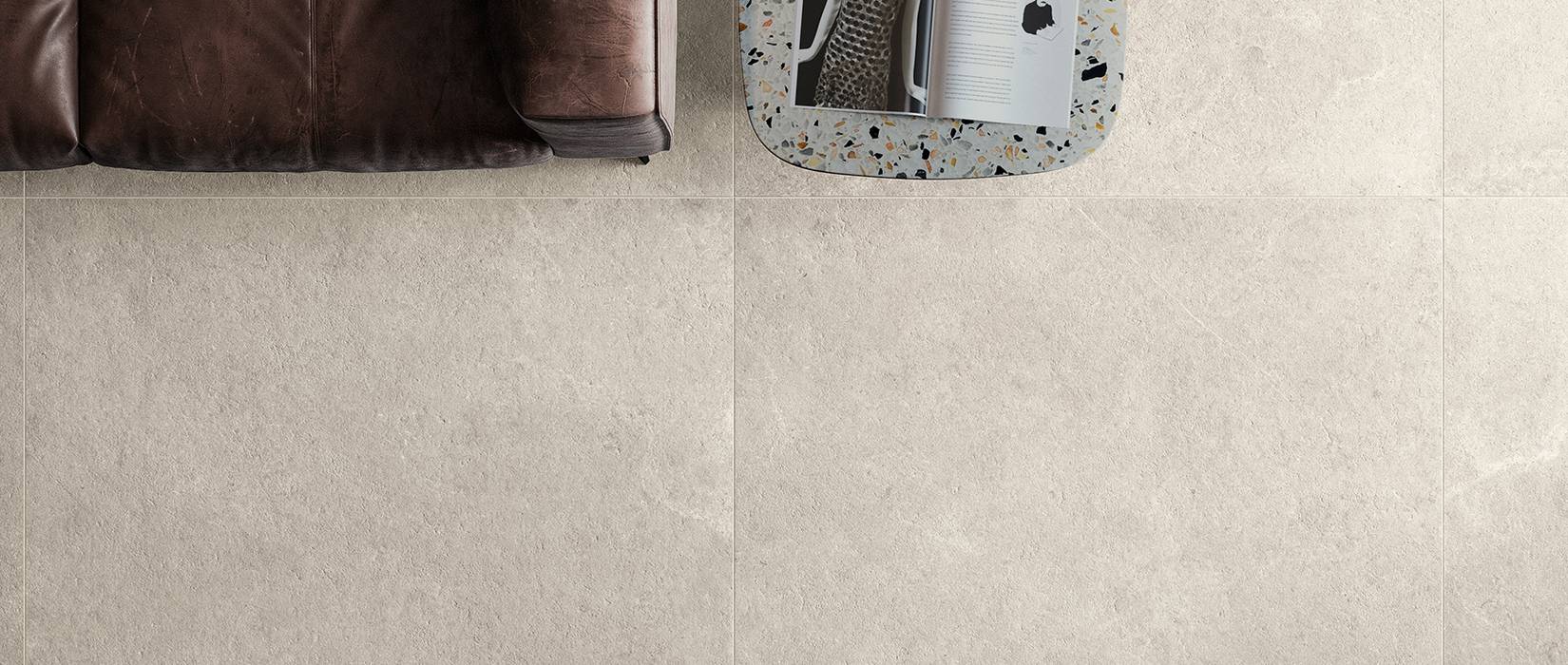 Stone effect stoneware floor tiles