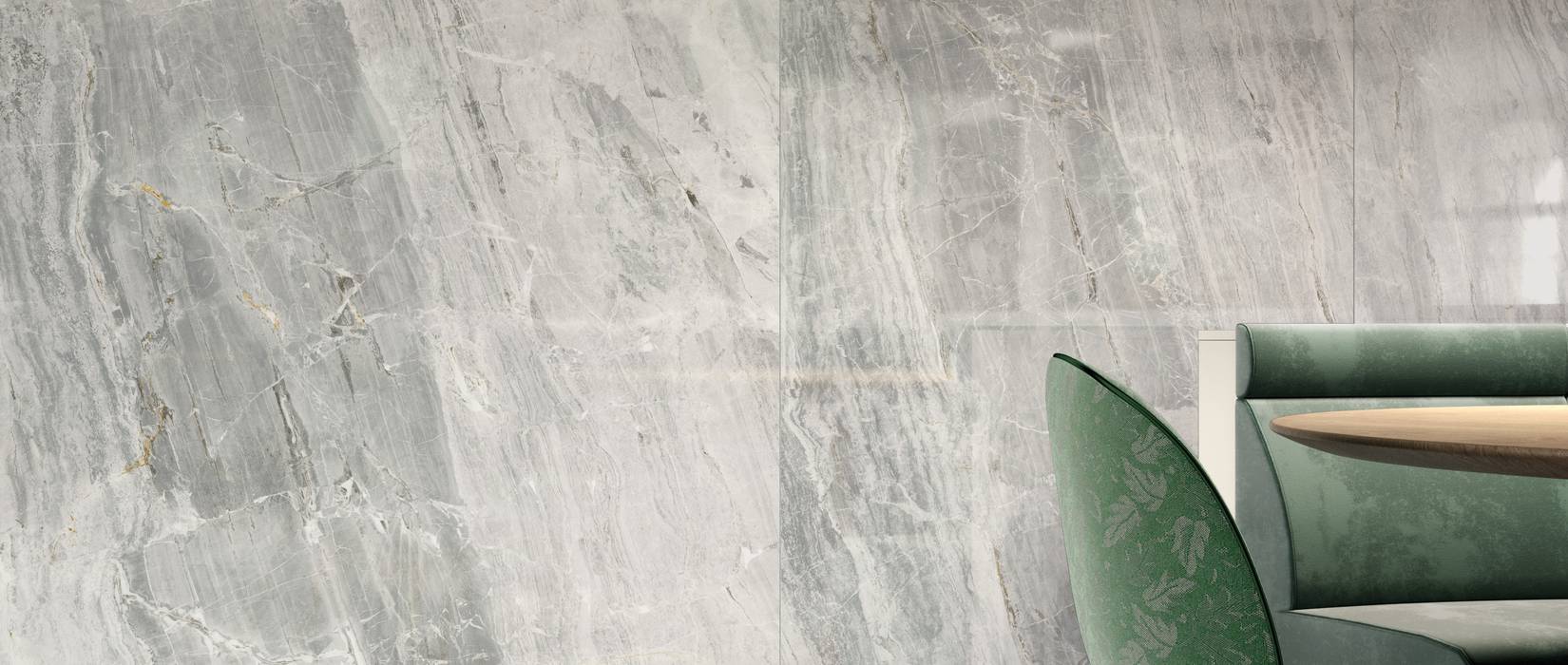 Marble effect stoneware tiles