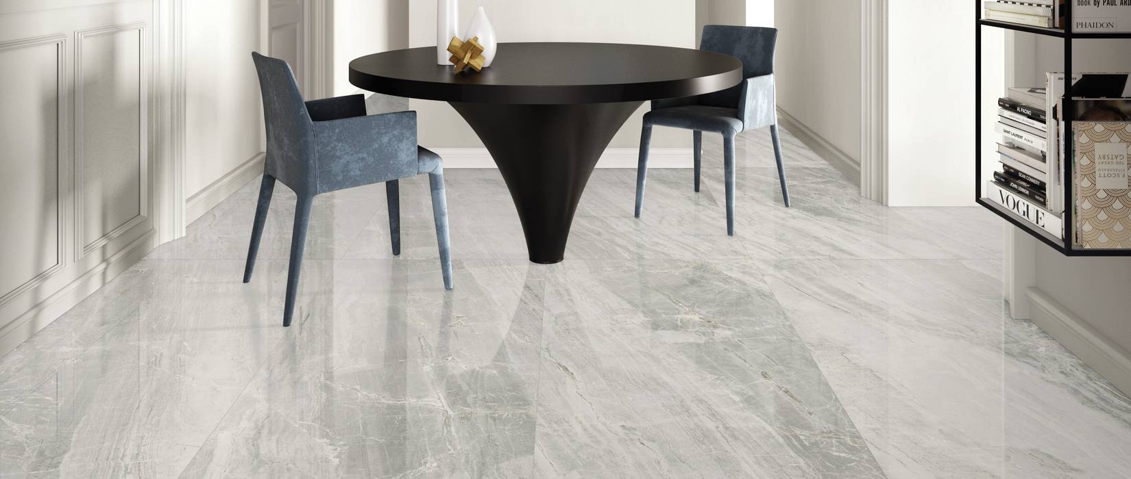 Marble effect stoneware tiles