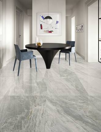 Carrelage effet marbre gris