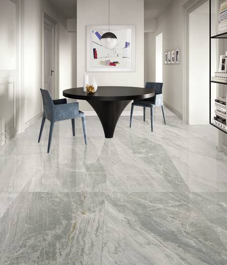 Carrelage effet marbre gris