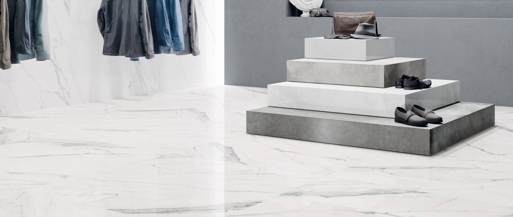 Marble effect tiles