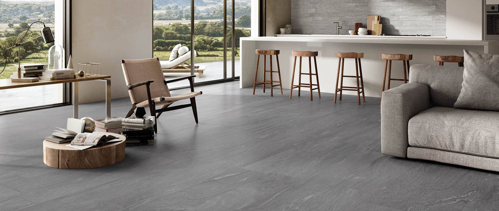 Slate effect porcelain stoneware