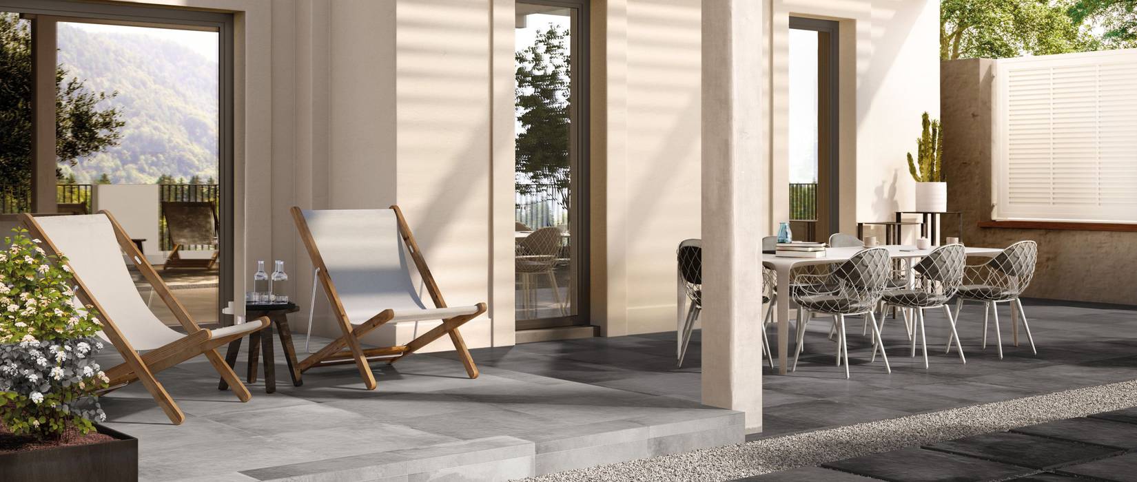 Thick concrete effect tiles