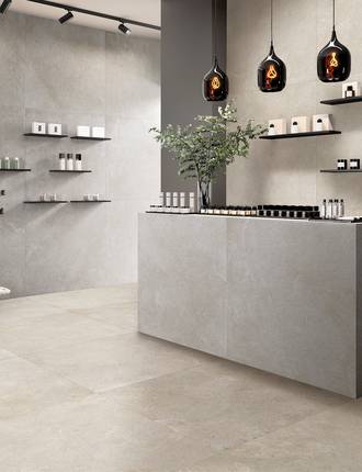 Stone effect stoneware floor tiles